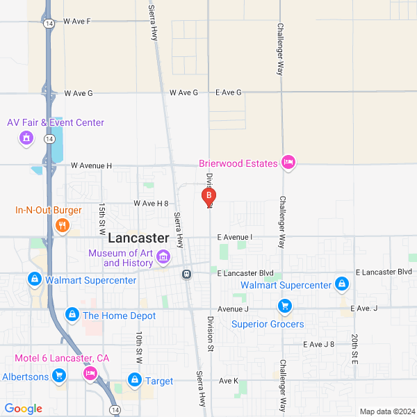 Cash For Cars Antelope Valley location map: 45509 Division St, Lancaster, CA